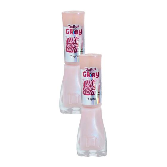 Imagem de Kit 2 Esmalte Dailus Gkay Oxe Minha Gente Cor Tô Ryca com 8ml