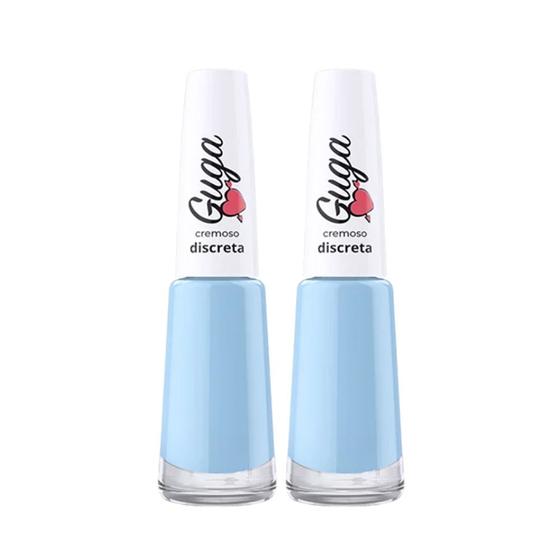 Imagem de Kit 2 Esmalte para Unhas Cremoso Cor Discreta Azul 8ml Guga