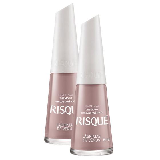 Imagem de Kit 2 Esmalte Risqué Cor Lágrimas de Vênus Hipoalergênico com 8ml