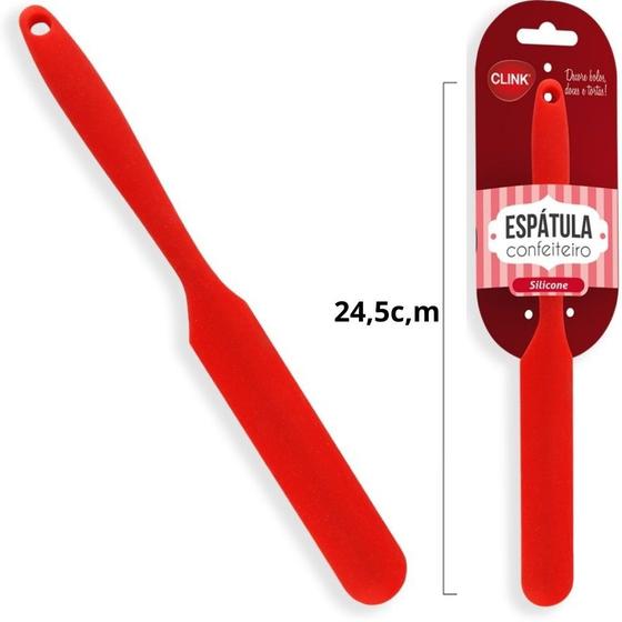 Imagem de Kit 2 Espátulas De Confeiteiro Em Silicone Vermelho Bolo