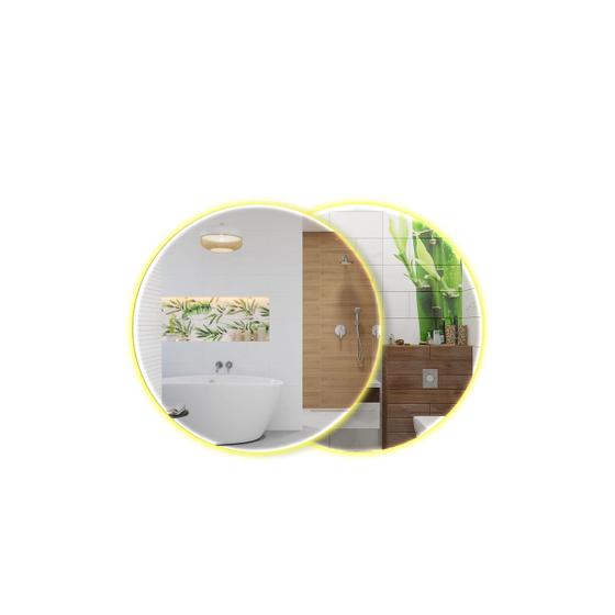 Imagem de Kit 2 Espelho Redondo Com Led Sem Fio 40x40 Lapidado