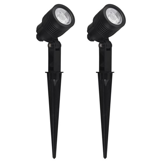 Imagem de Kit 2 Espeto De Jardim Led Integrado 6W Clear Preto IP65 Bivolt Germany