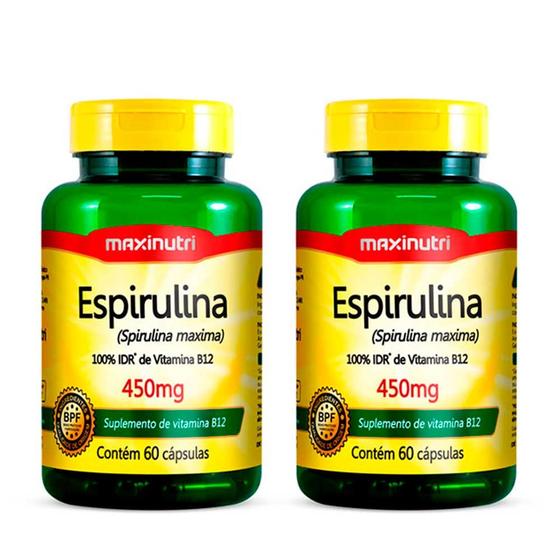 Imagem de Kit 2 Espirulina 450mg com 60 Cápsulas Maxinutri