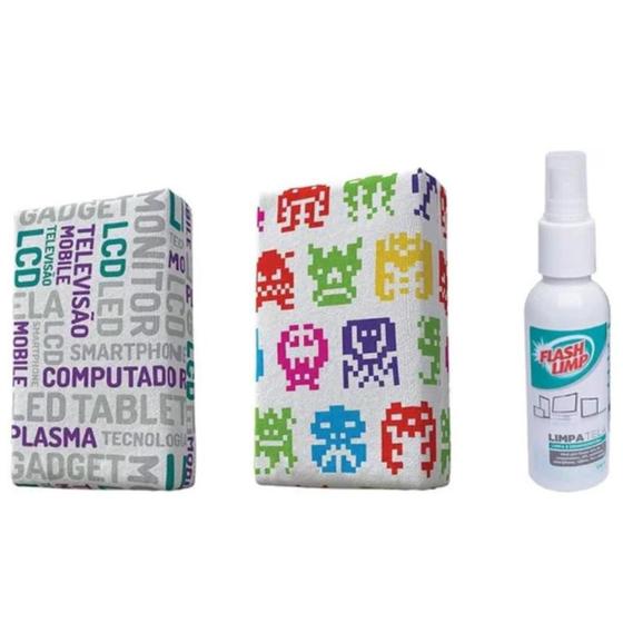 Kit 2 esponjas microfibra 1 limpa telas Menor preço em Kit 2 esponjas microfibra 1 limpa telas