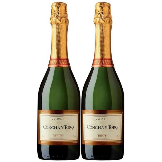Kit 2 Espumantes Chileno Concha Y Toro Sparkling Wine Brut Branco 750ML Espumante / Champagne