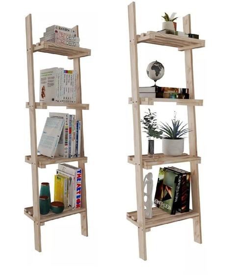 Imagem de Kit 2 Estantes De Chão Simples Pinus Guardar Objetos Reforçada