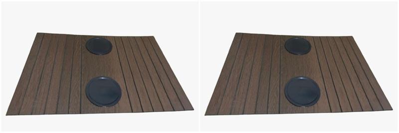 Imagem de Kit 2 Esteira Flexível Porta Copos Braço Sofá 4Mm Cor Café