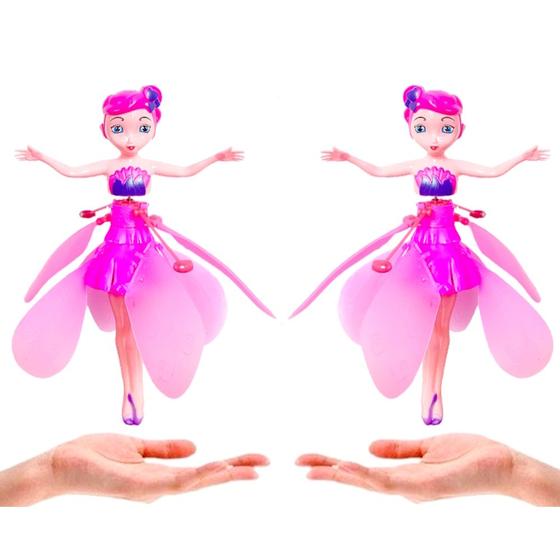 Imagem de Kit 2 Fadas Voadora Boneca Voa com Sensor Flying Fairy Recarregável