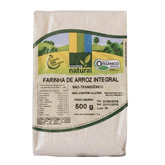 Imagem de Kit 2 Farinha De Arroz Integral Orgânico Coopernatural 500G