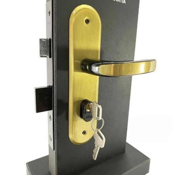 Imagem de Kit 2 Fechadura Externa Stilo Bronze Para Portas De Madeira Ideal Para Sala e Cozinha 469 - MGM