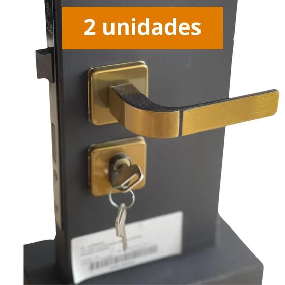 Imagem de Kit 2 Fechaduras Para Porta Externa Modena Bronze Latonado 10768 - MGM