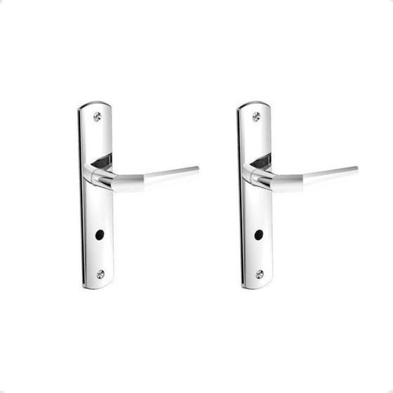 Imagem de Kit 2 Fechaduras Porta Banheiro Pop Line Cromado Soprano