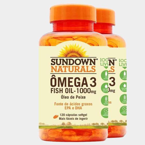 Kit 2 Fish Oil Óleo de Peixe 1000mg Sundown 120 Cápsulas Sundown