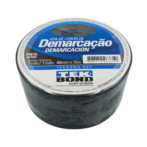 Imagem de Kit 2 Fitas Demarcação e Sinalização Preta 48mmx15mt Tekbond