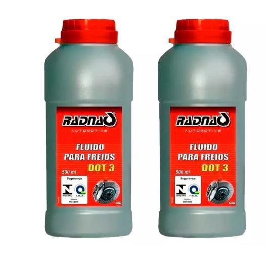 Imagem de Kit 2 fluido para freio dot3 500ml radnaq