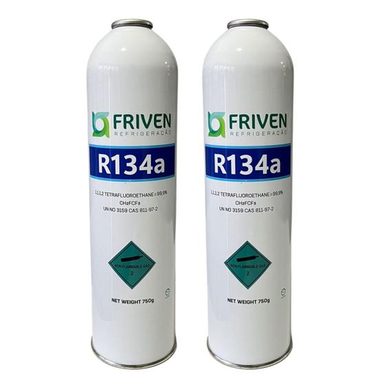 Imagem de Kit 2 Fluido Refrigerante R134a Automotivo Geladeira 750g