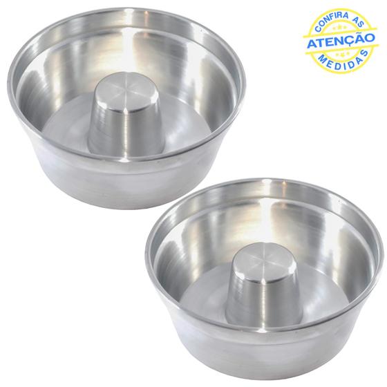 Imagem de Kit 2 Formas Bolo Pudim Padaria N 16 e N 18 Com Cone Em Aluminio