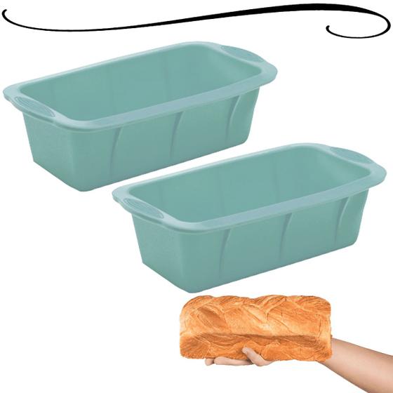 Imagem de Kit 2 Formas de Silicone Assadeira Multiuso Para Bolo Pães Tortas Sobremesas Flexível Higiênica Utensílio Culinário