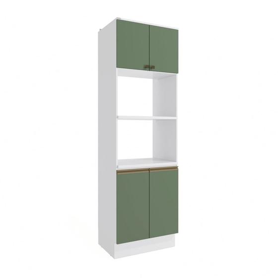 Imagem de Kit 2 Fornos Celeste Kappesberg 100% MDF 4 Portas Branco/Verde 70cm