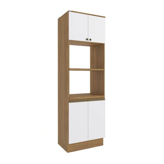 Imagem de Kit 2 Fornos Celeste Kappesberg 100% MDF 4 Portas Nogueira/Branco 70cm