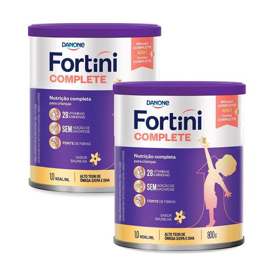 Imagem de Kit 2 Fortini Complete Baunilha 800g