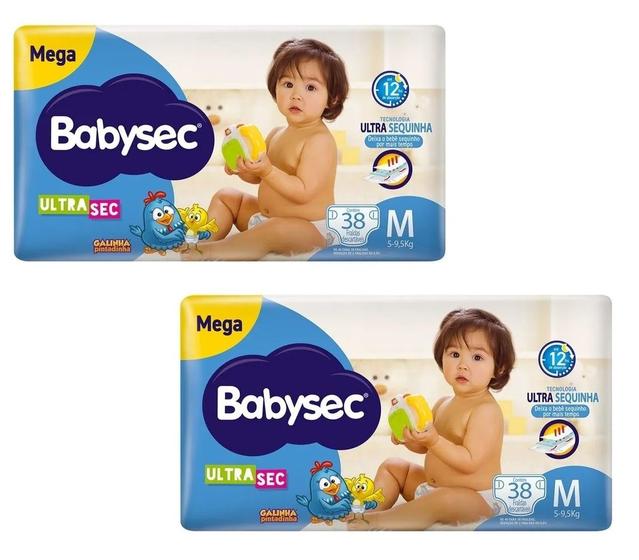 Imagem de Kit 2 Fralda Baby Sec Mega Tam M 38Un - Softys