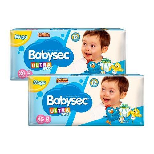 KIT 2 FRALDA BABYSEC GALINHA PINTADINHA MEGA XG/32 = 64un Menor preço em KIT 2 FRALDA BABYSEC GALINHA PINTADINHA MEGA XG/32 = 64un