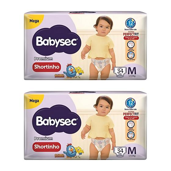 KIT 2 Fralda Calça Babysec Premium Mega Shortinho Pants - Todos os Tamanhos Imagem de KIT 2 Fralda Calça Babysec Premium Mega Shortinho Pants - Todos os Tamanhos