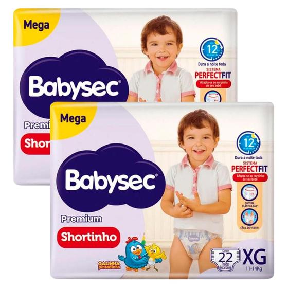 KIT 2 Fralda Calça Babysec Premium Mega Shortinho Pants - Todos os Tamanhos Imagem de KIT 2 Fralda Calça Babysec Premium Mega Shortinho Pants - Todos os Tamanhos