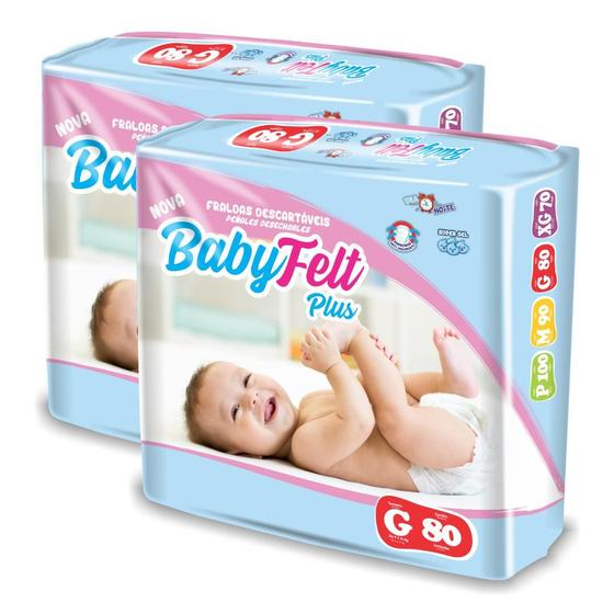 Imagem de Kit 2 Fralda Infantil Baby Felt Plus Direto Da Fábrica