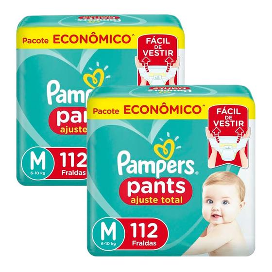 Imagem de Kit 2 Fralda Pampers Confort Pants Ajuste Total Max 112 Unidades M