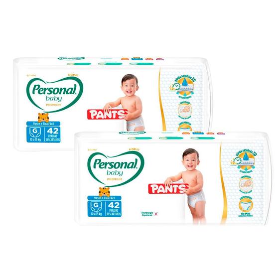 Imagem de Kit 2 Fralda Personal Baby Premium Pants Tamanho G com 42 Unidades