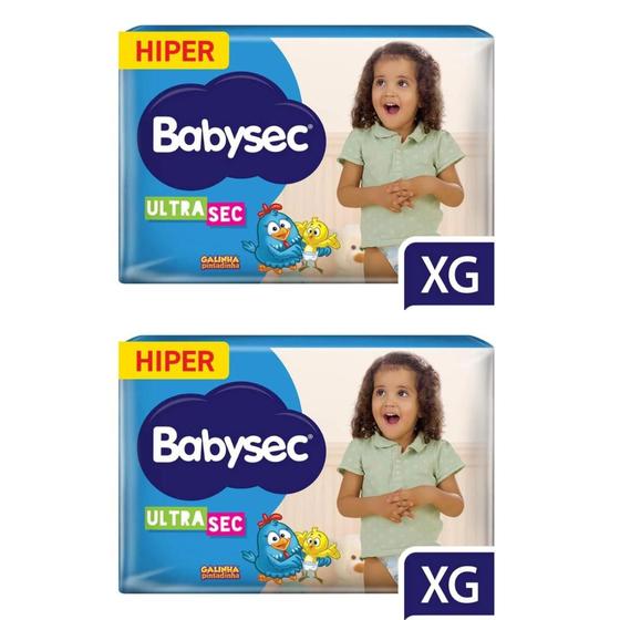 Imagem de KIT 2 Fraldas Infantil Babysec Hiper Tamanho XG