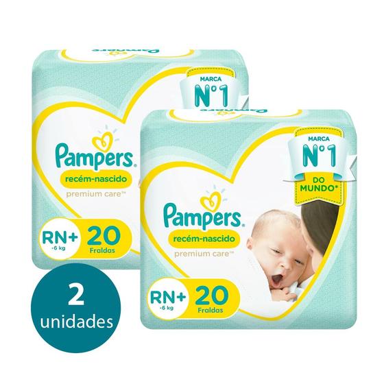Kit 2 Fraldas Recem Nascido ”Rn” Pampers c/20 Unidades cada - Fralda ...
