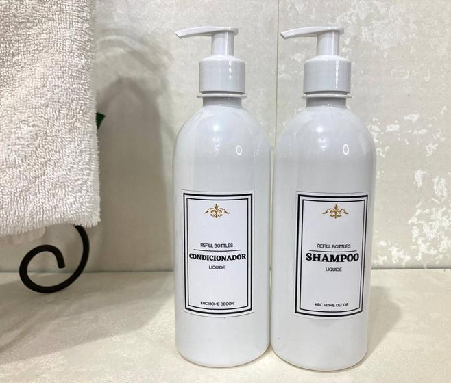 Imagem de Kit 2 Frascos Para Banheiro 500ml Shampoo e Condicionador