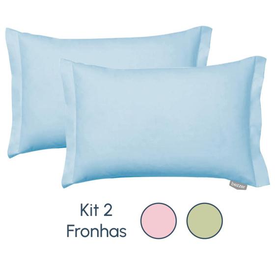 Imagem de Kit 2 Fronhas 100% Algodão180 Fios Capa de Travesseiro 50x70 cm Toque Suave Macio Alta Qualidade