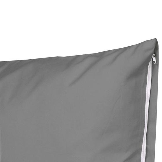 Imagem de Kit 2 Fronhas C/ Zíper 70cm x 50cm Percal Flex 400 fios Toque Macio