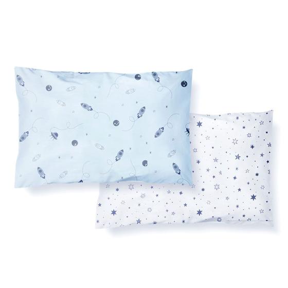 Imagem de Kit 2 Fronhas Papi 31x22cm Travesseiro c/ Furos Espaço Azul