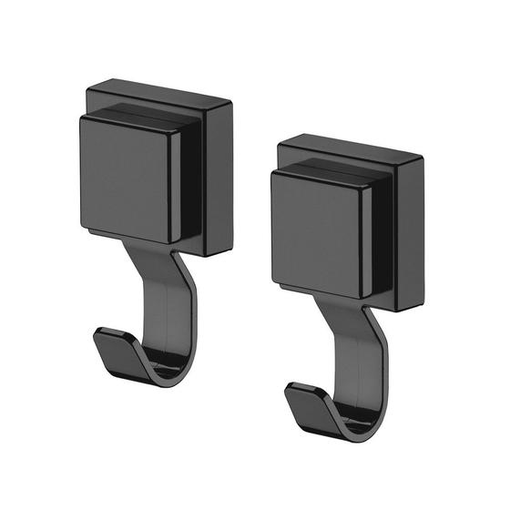 Imagem de Kit 2 Ganchos Cabide Multiuso com Ventosa Preto Fosco Future