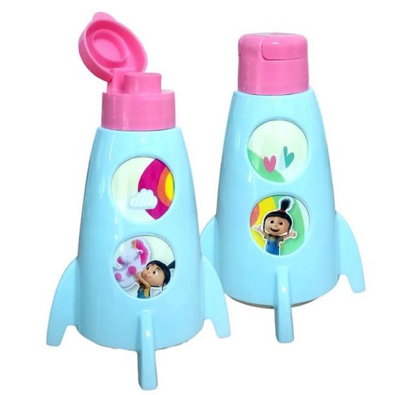 Imagem de Kit 2 Garrafas Foguete Infantil 320ml Agnes Malvado Favorito