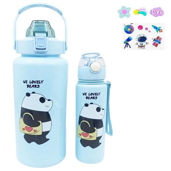 Imagem de Kit 2 Garrafas We Lovely Urso Panda 2L E 700Ml Adesivos ul