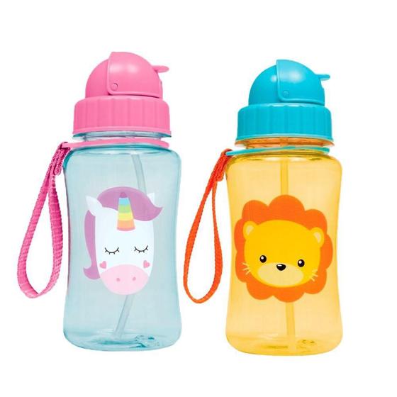 Imagem de Kit 2 Garrafinha Infantil Fun 400 Ml Buba Canudo Retrátil