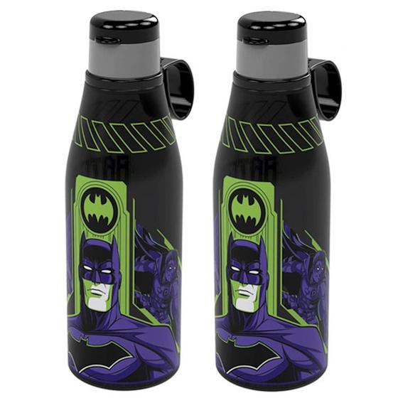 Imagem de Kit 2 Garrafinhas do Batman com tampa Abre Fácil 530ml