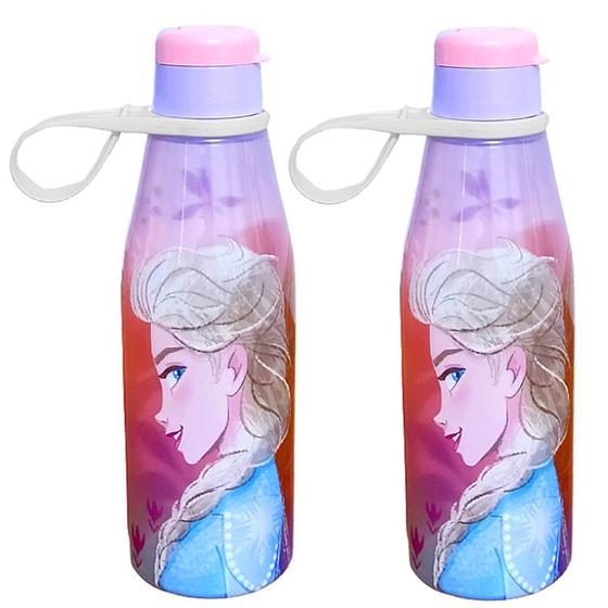 Imagem de Kit 2 Garrafinhas Frozen 530ml Plasútil Original Anna Elsa