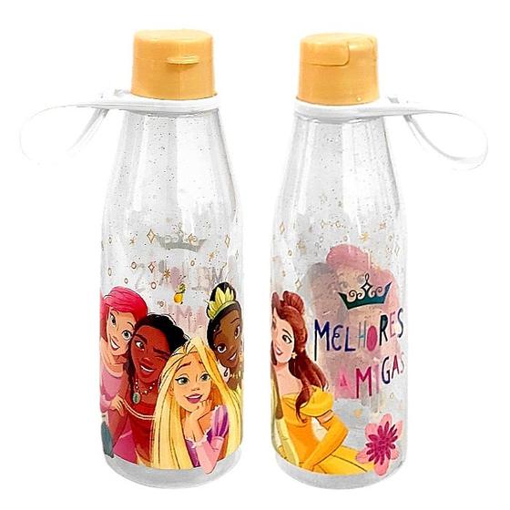 Imagem de Kit 2 Garrafinhas Princesas Disney Tampa Abre Fácil 530ml