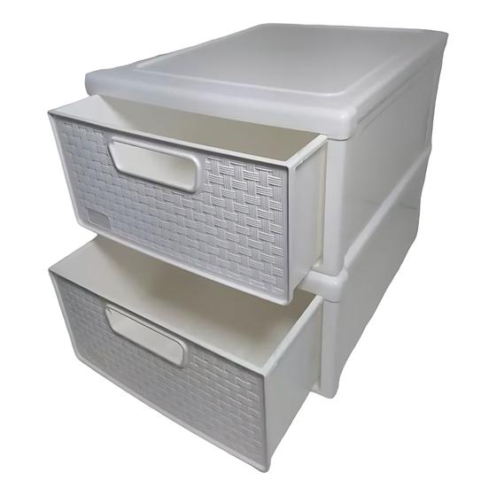 Imagem de Kit 2 Gaveteiros Organizadores Modular Rattan Multiuso 7,9 L