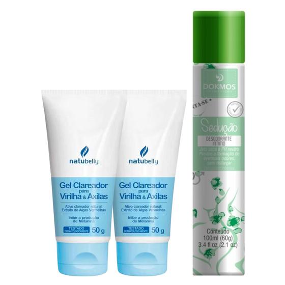 Imagem de Kit 2 Gel Clareador para Virilha e Axilas + 1 Desodorante Íntimo Feminino Sinta-se (verde)