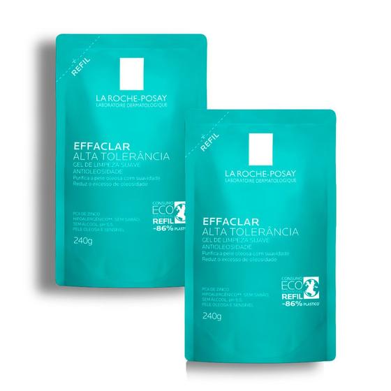 Imagem de Kit 2 Gel de Limpeza Facial Effaclar Alta Tolerância La Roche-Posay Refil 240g