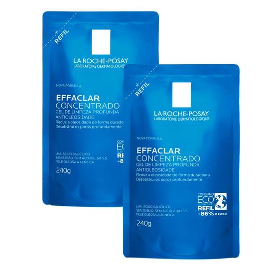 Imagem de Kit 2 Gel de Limpeza Facial Effaclar Concentrado La Roche-Posay Refil 240g