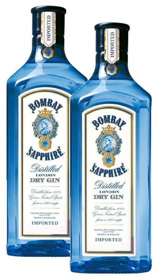 Imagem de Kit 2 Gin Bombay Sapphire Dry London Garrafa 750Ml